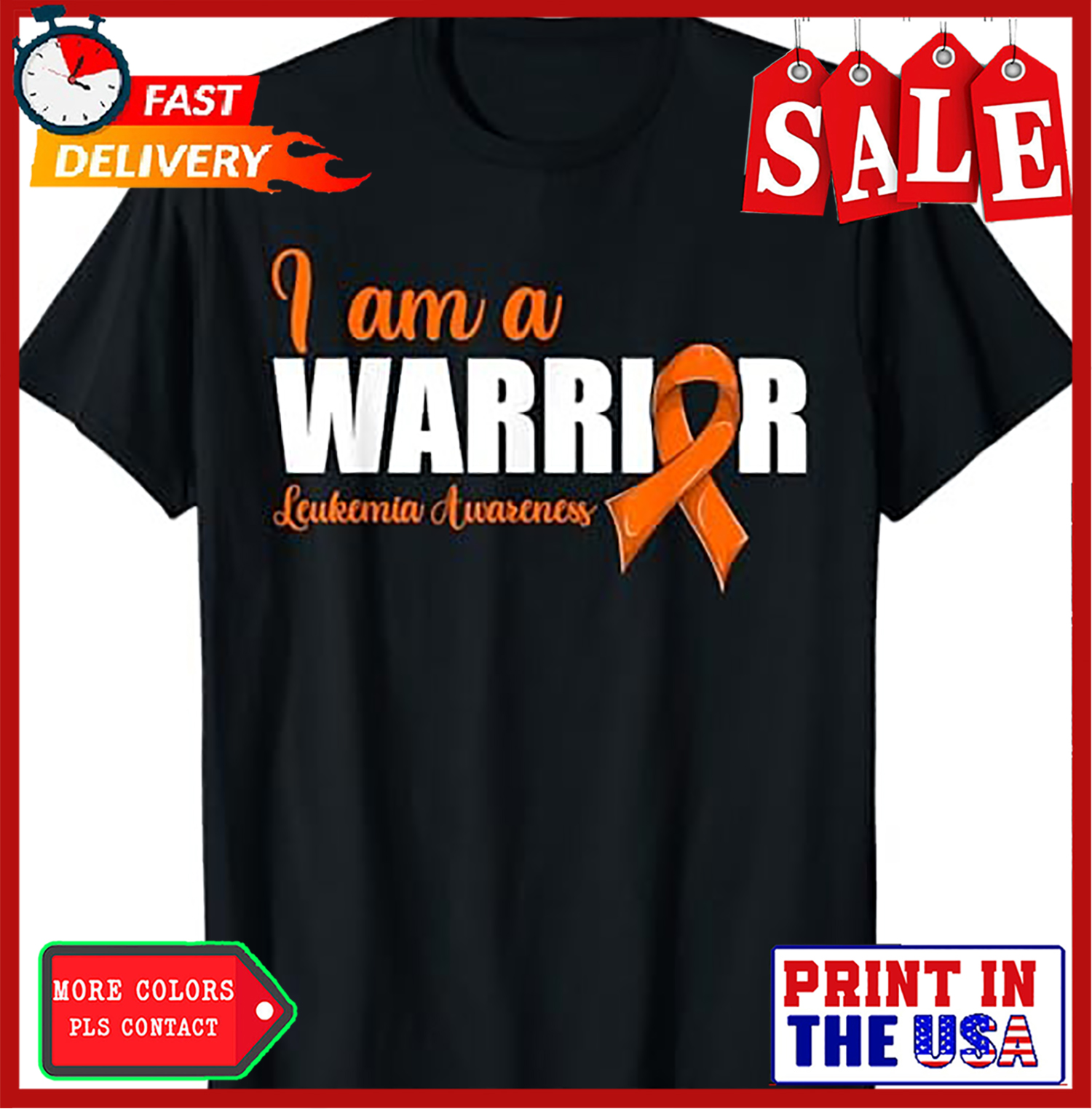 Blood Cancer Ribbon Shirt, Leukemia Awareness I Am A Warrior T-Shirt