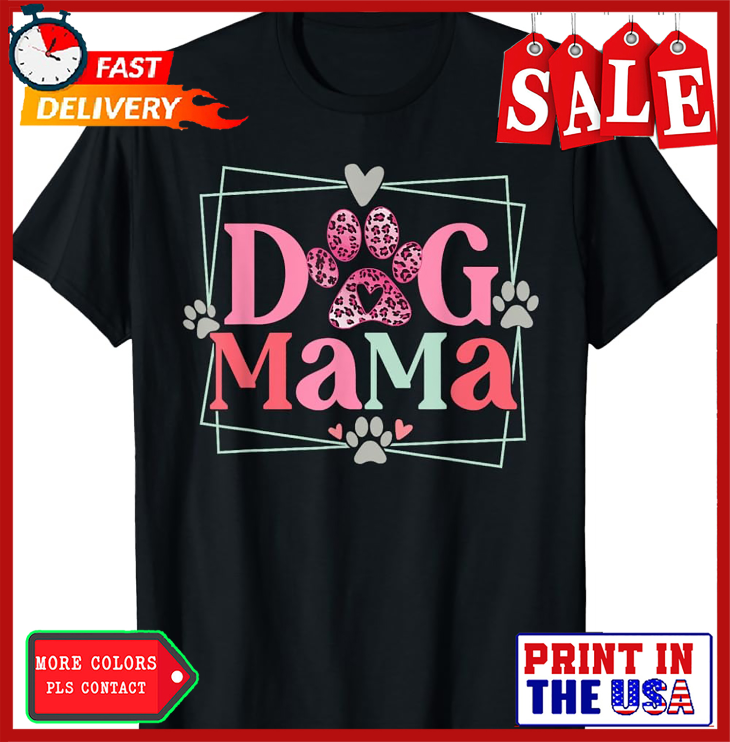 Dog Mama Dog and Cat Mom Furmama Mothers Day T-shirt - Picture 2 of 6