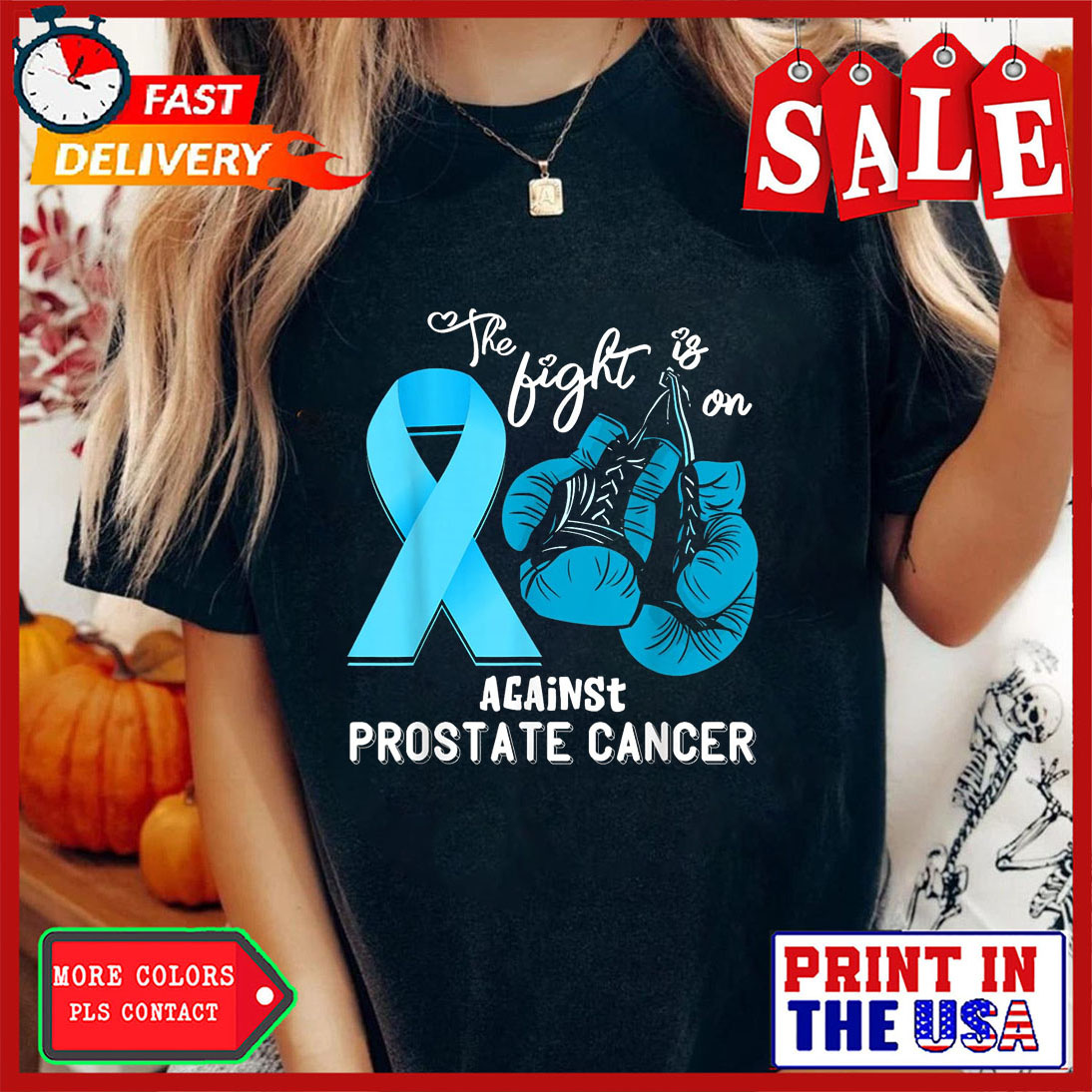 Fight Support Prostate Cancer Warrior Prostate Cancer Awareness T-Shirt