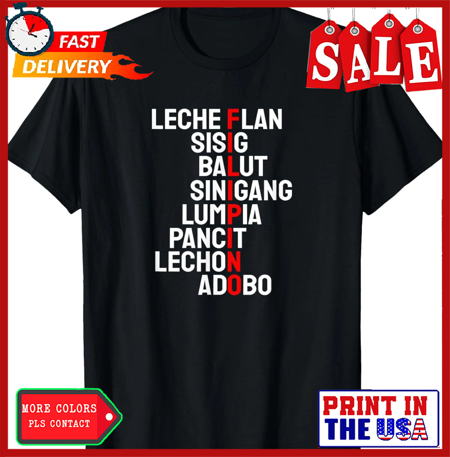 Funny Filipino Popular Food List Phillipines Unisex T-Shirt