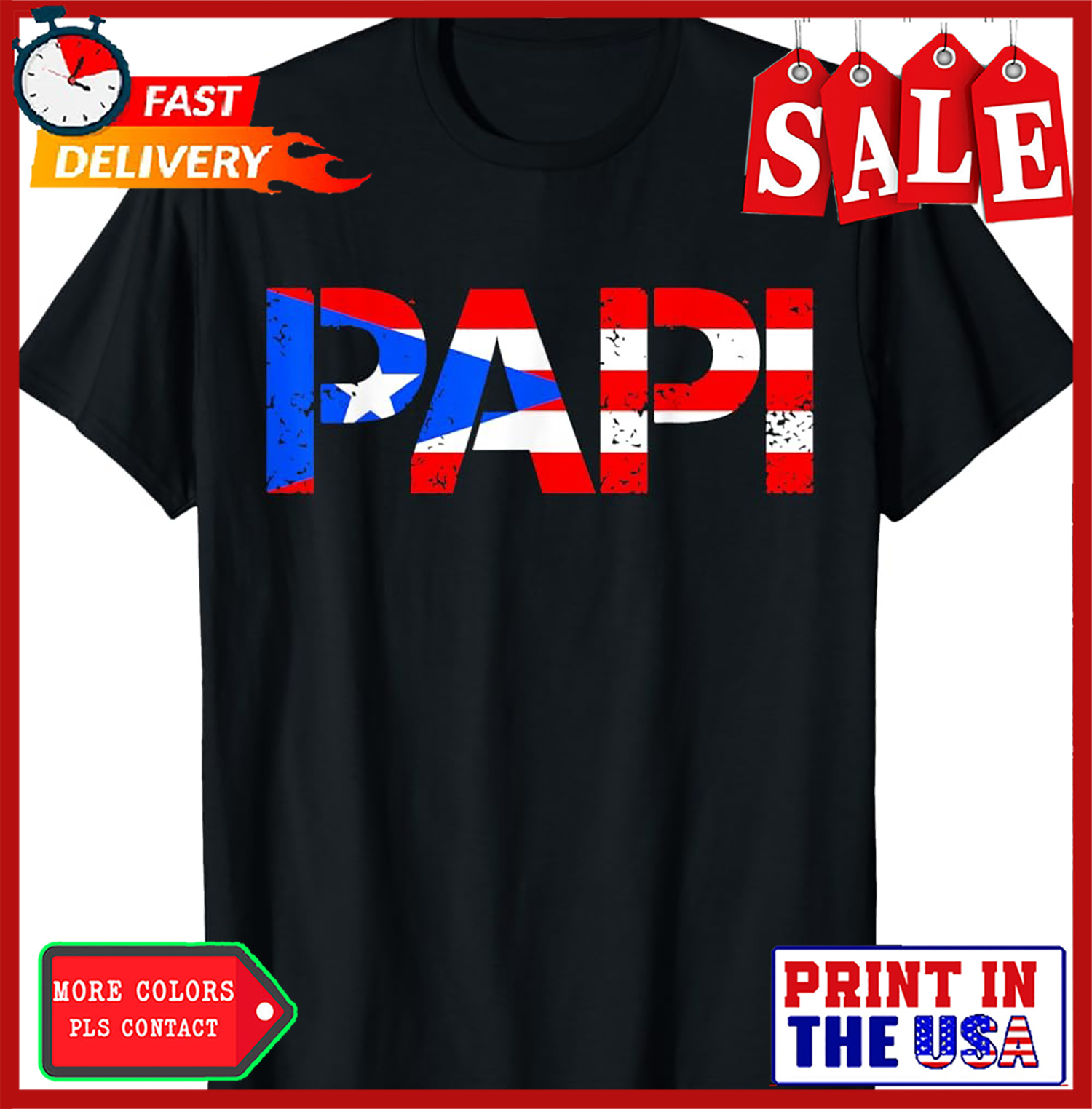 Puerto Rico Flag Father's Day Patriotic Puerto Rican Pride T-Shirt - Picture 2 of 6