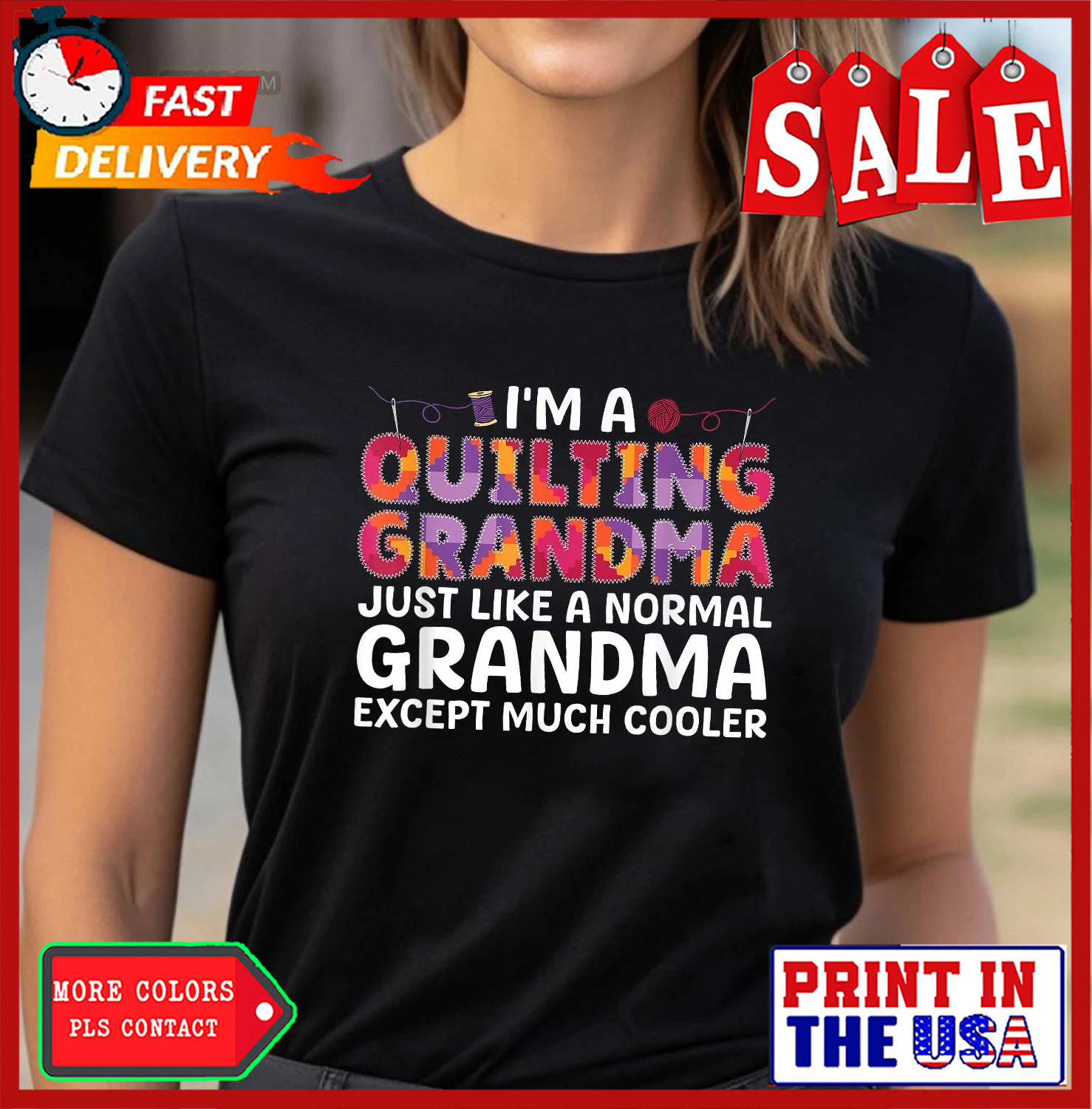 Quilting Lover T-Shirt for Women Grandma Sewist Funny Quilt Design