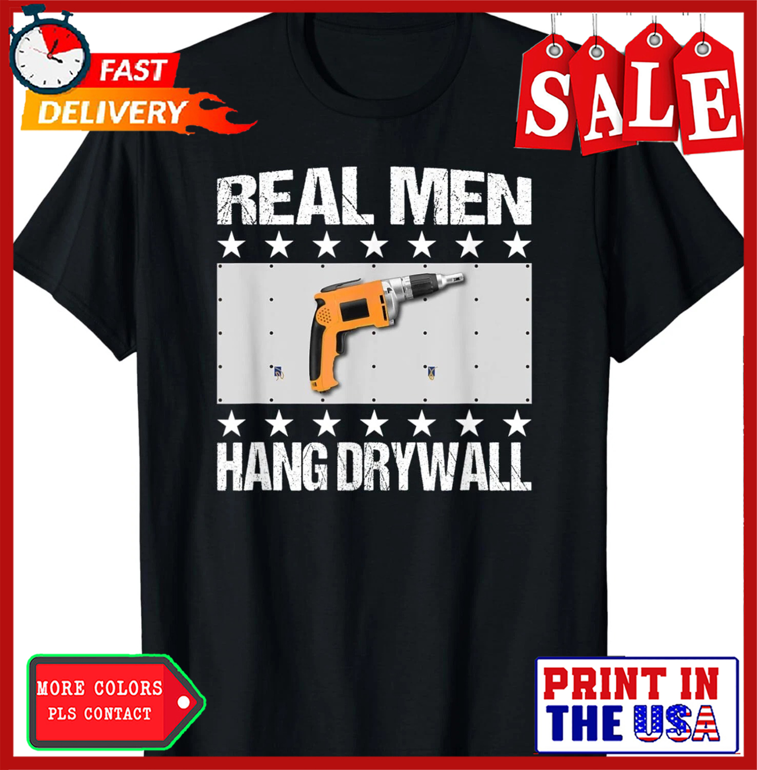 Real Men Hang Drywall T-shirt – Drywall Hanger Gift Unisex T-Shirt